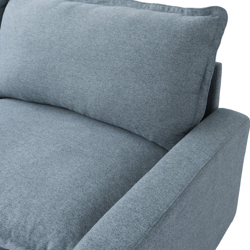 Canapé modulaire inclinable électrique 3 pièces en lin avec gravité zéro, Bleu