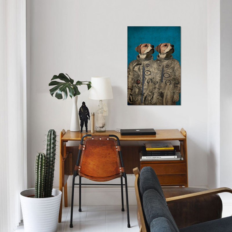 « voyage into outer space », impression sur toile, H 18 po x l 12 po x P 1,5 po, Pas de tapis, Toile tendue