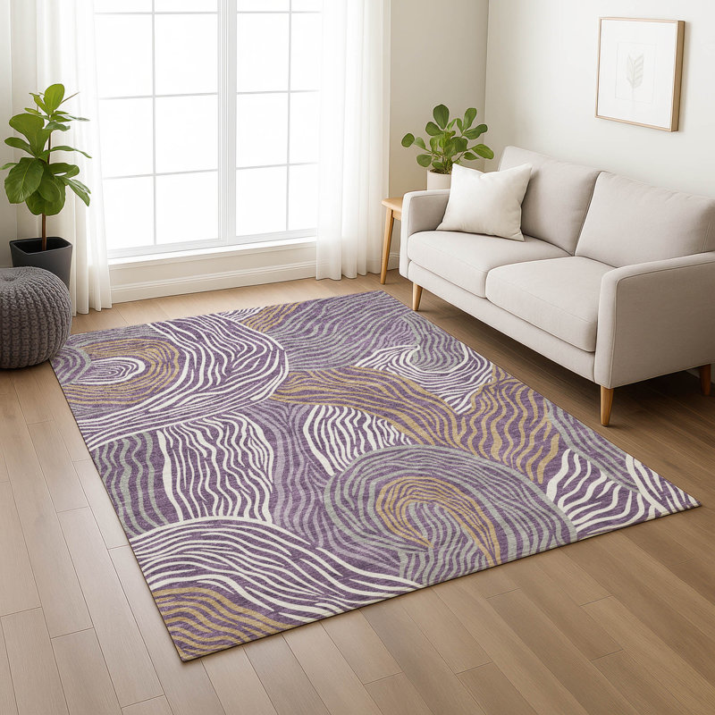 Tapis intérieur / extérieur lavable à la machine Chantille ACN2603, 8 pi x 10 pi, Violet