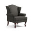 Fauteuil d'appoint à oreilles en lin gris foncé avec accoudoirs roulés et pieds en bois massif Duward (ensemble de 2)-628223105