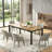 79" Large Industrial Dining Table, Rectangular Wooden Table with Metal Legs for Kitchen, Living Room, Retro Brown-890749452