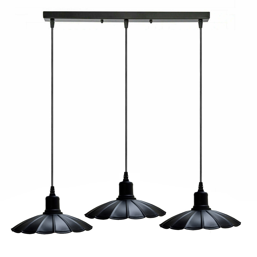 3 - Light Matte Black Kitchen Island Pendant