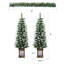 Ensemble de 3 guirlandes de Noël artificielles et ensemble de 2 arbres d'entrée avec lumières DEL