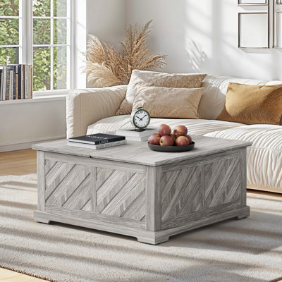 Nilla Wood Storage Coffee Table with Lift Top, 35.5" Storage Dining Table for Living Room