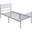 Minimalist Metal Bed Frame with Slatted Headboard-682358408-766174236