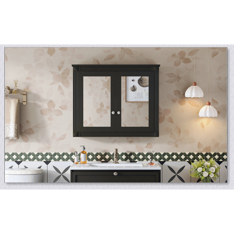 Armoire à pharmacie murale 36 po x 28 po avec 2 miroirs et tablettes réglables, solution de rangement de salle de bain moderne