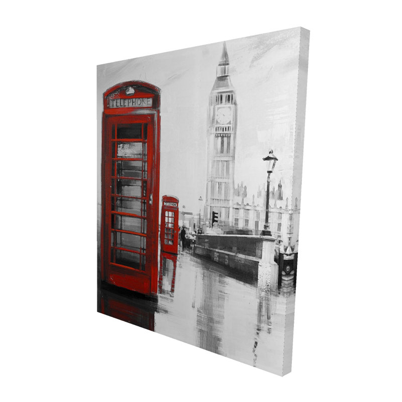 Cabine téléphonique rouge avec Big Ben | Décor de toile architecture scénique