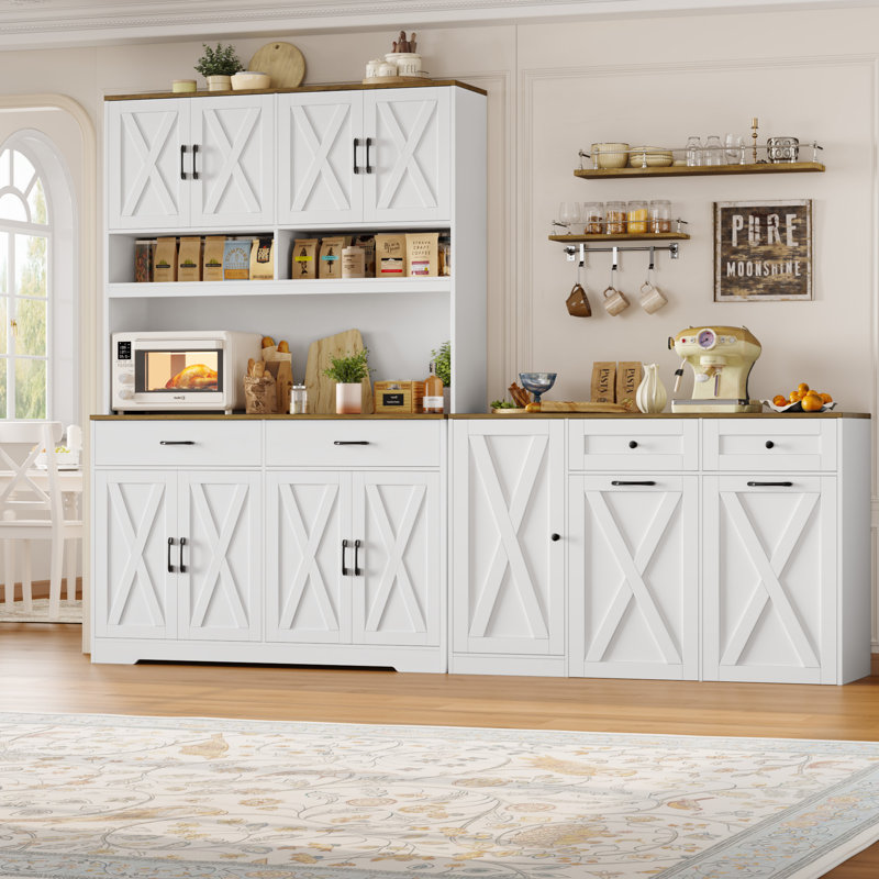 Tilt Out Trash Cabinet, Free Standing Kitchen Storage Cabinet, For Kitchen Living Room, White