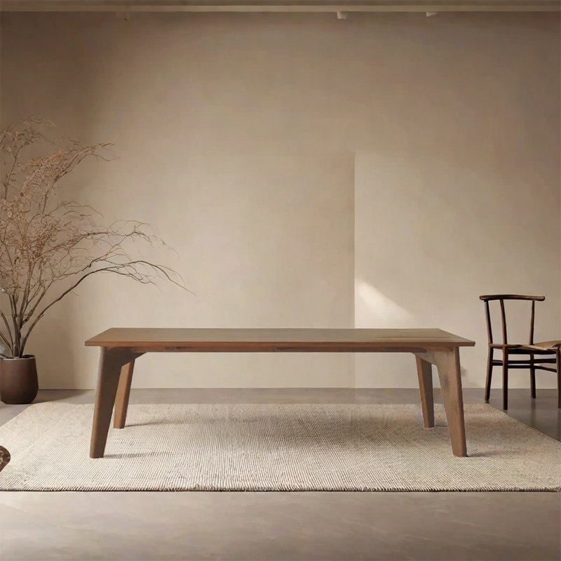 Ash Solid Wood Dining Table, 35.43" W x 94.49" L