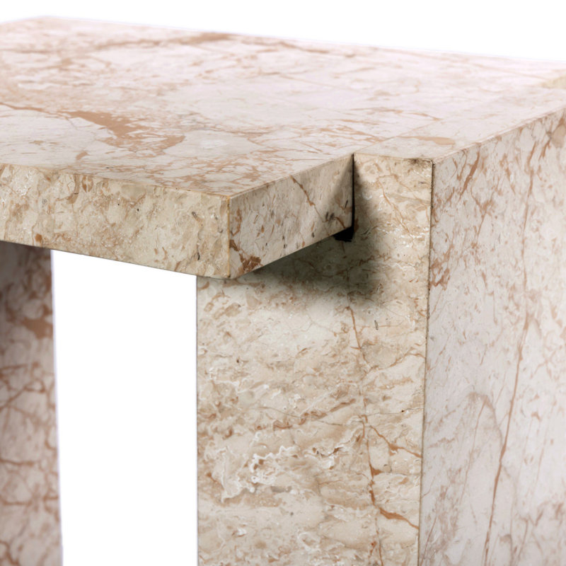 Romano Marble End Table, Desert Taupe Marble