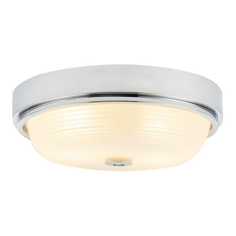 Glass Flush Mount, Chrome