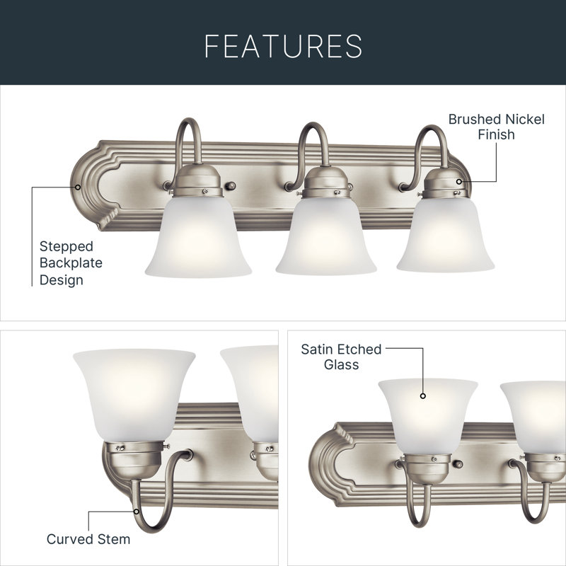 Neema 3 - Light Dimmable Vanity Light, Brushed Nickel