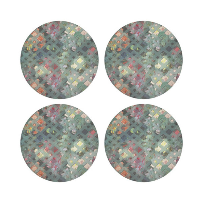 Sous-verres ronds en cuir Defun, Brandun