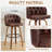Counter Height Swivel Bar Stools With Water-Resistant Upholstered Seat Wide Backrest And Wooden Legs (Set of 4)-288038014-288038009
