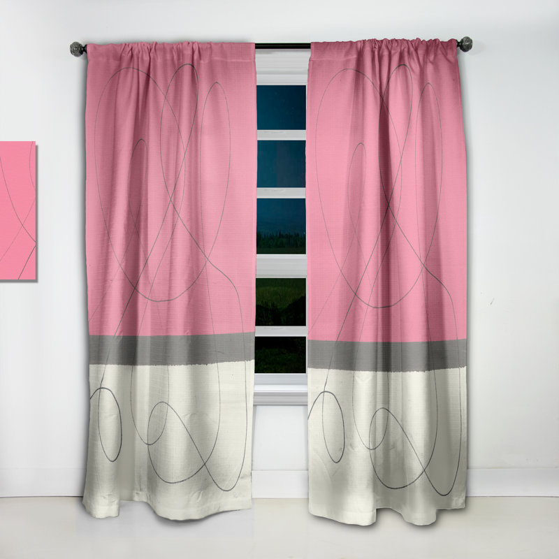Rideau simple occultant à motif géométrique napolitain II - Elegance Shabby, L 52 po x L 108 po