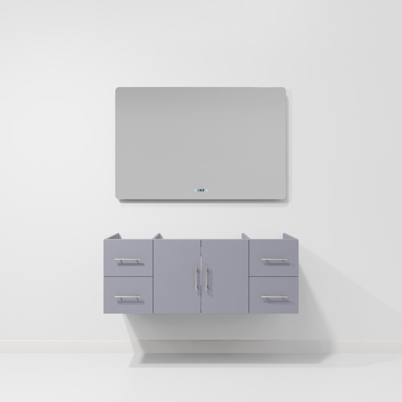 Meuble-lavabo simple l 48 po x P 22 po Geneva, Gris foncé