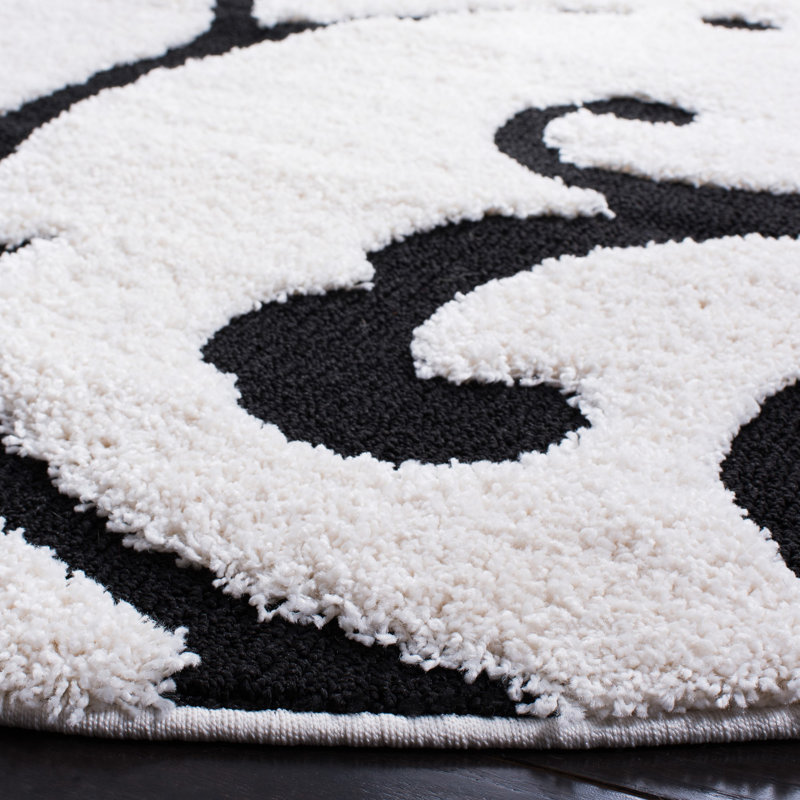 Tess Shag Performance Floral Rug, Round 6'7"