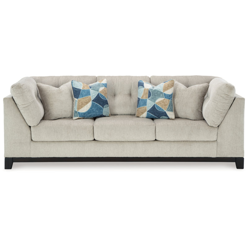 Gwenith Upholstered 100'' Sofa, Beige 100% Polyester