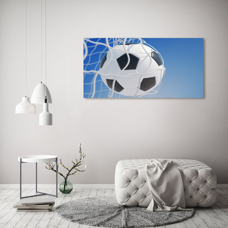 Ball In The Goal - Wrapped Canvas Print