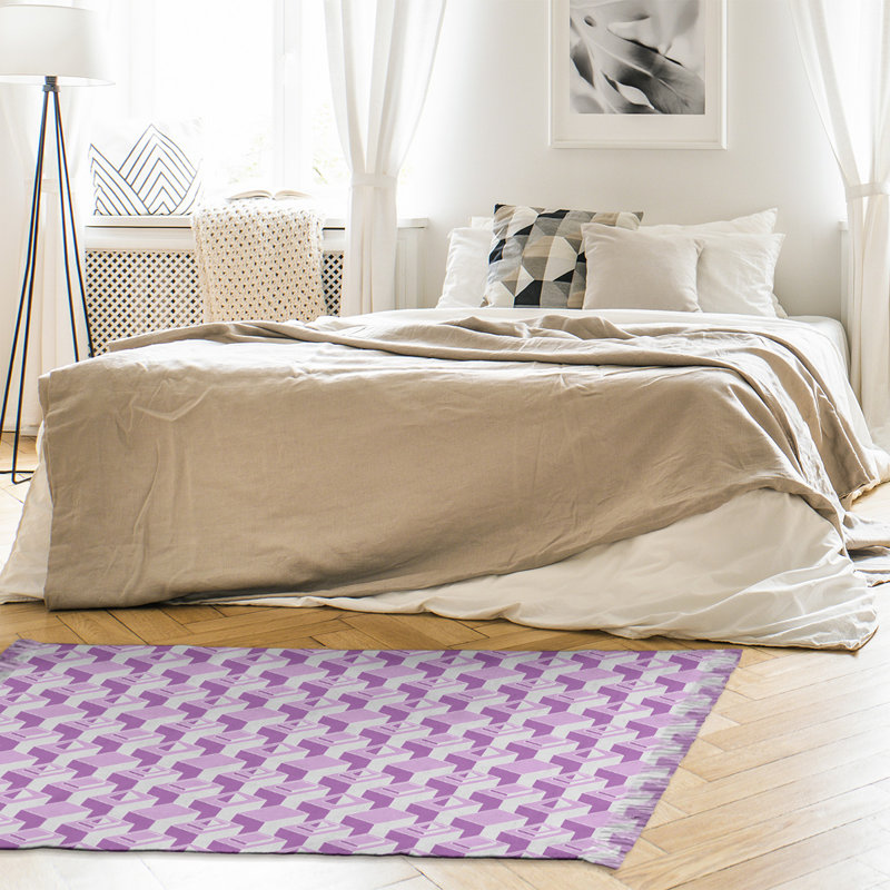 Tapis mauve à motif de gratte-ciel, Non