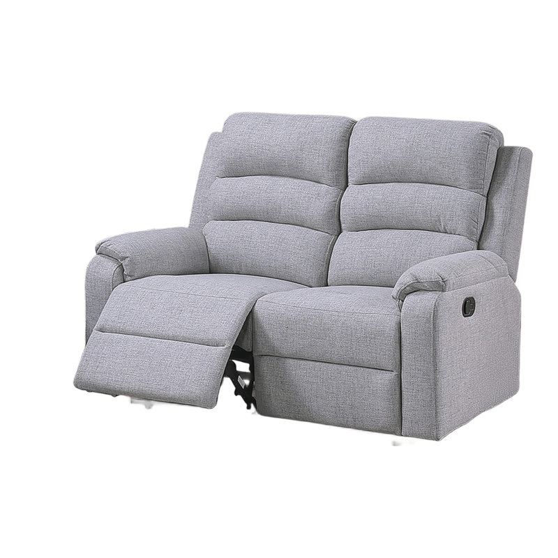 Fauteuil inclinable gris foncé, tissu d'ameublement en toile de jute, coutures verticales et fauteuil inclinable doux pour la détente avec tissu, capitonnage, fonctionnement manuel en douceur