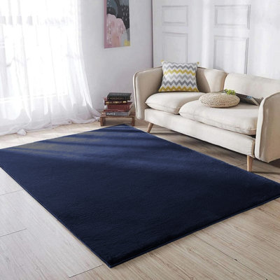 Reffner Solid Colour Faux Fur Hand Knotted Shag Area Rug