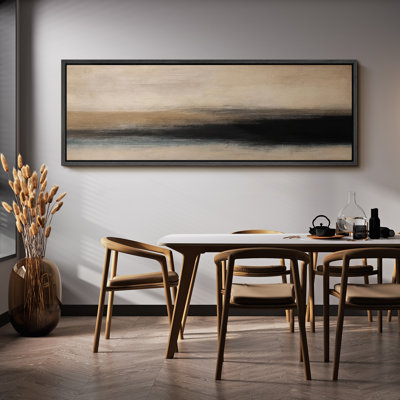 Grande impression sur toile encadrée, impression de paysage abstrait neutre pour décoration intérieure moderne