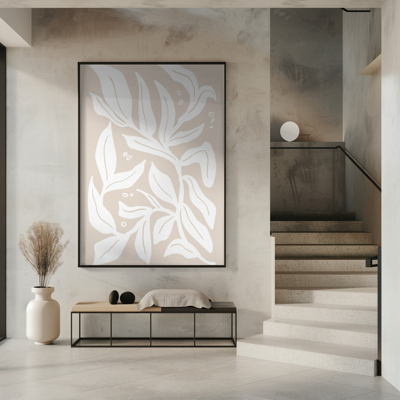 «Abstract Plants», art mural texturé encadré, Noir, noir, noir, noir, H 14 po x l 10 po