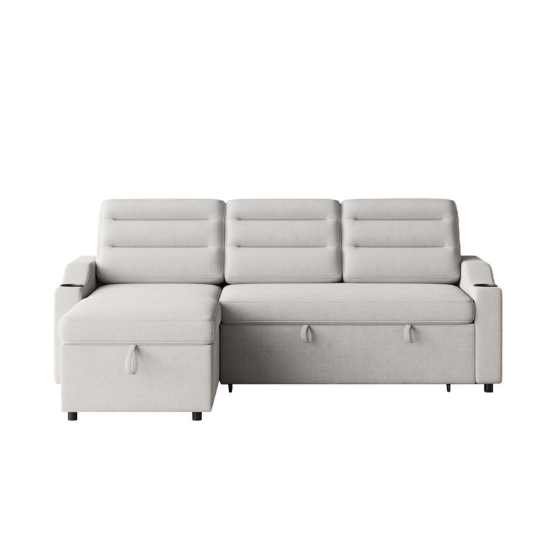 Sleeper Sofa, Light Gray Fabric