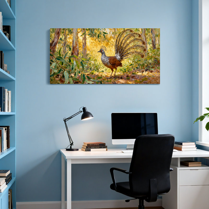 Reproduction d'art avec oiseaux australiens, 16" H x 32" W