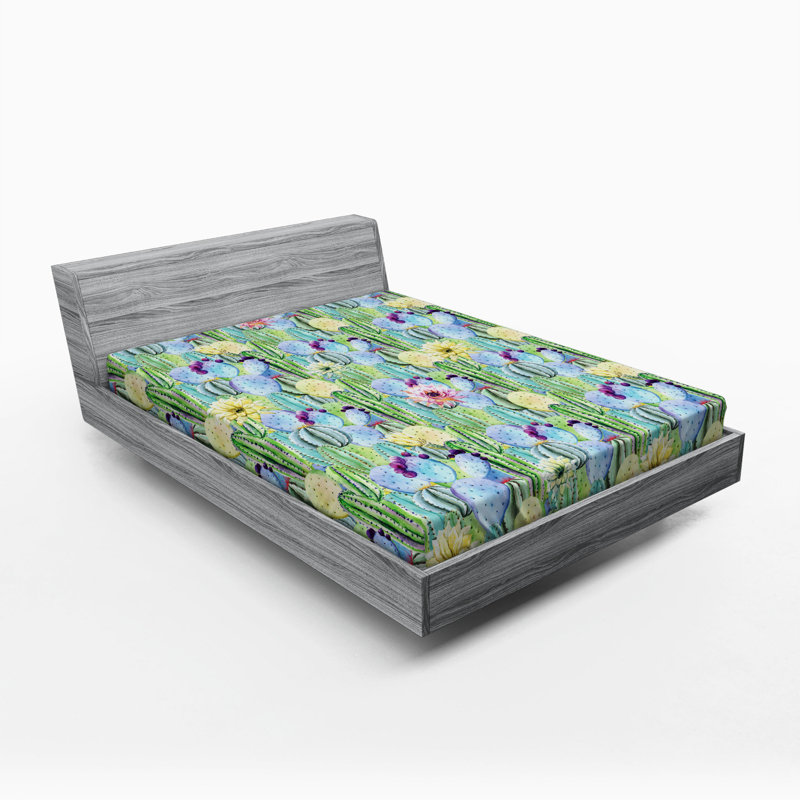 Microfiber Floral Fitted Sheet, Full Fitted Sheet