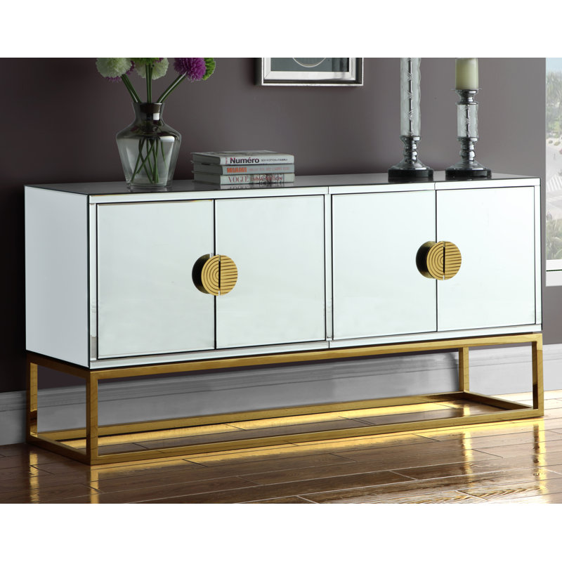 Marbella Analea Buffet Table, Gold/White
