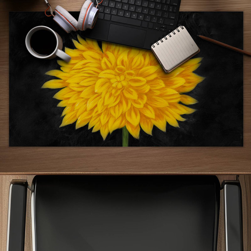 Yellow chrysanthemum - 14.00"x24.25" Desk mat