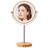 Lighted Makeup Mirror, Rechargeable 8" Bamboo Vanity Mirror, 1X/10X Magnifying Vanity Mirror With 3 Colours Dimmable Lightning, 360° Rotation Double Sided Cosmetic Light Up Mirror