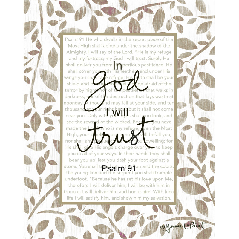 Halea In God I Will - reproduction d'art sur toile tendue, H 18 po x l 12 po