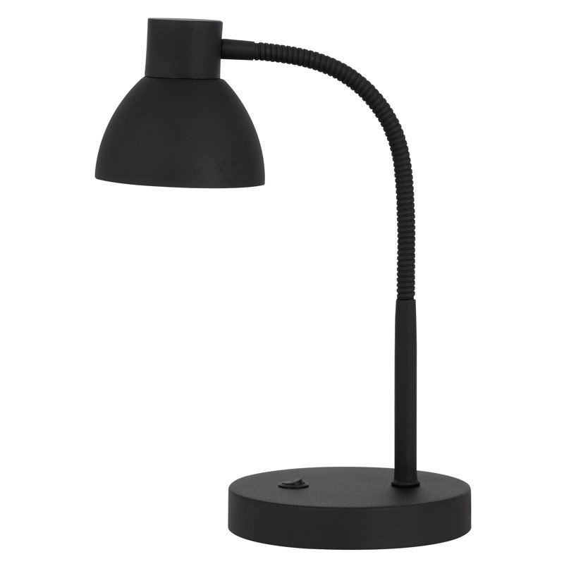 Lampe de bureau à DEL réglable avec col de cygne en métal, hauteur 35,7 cm (14,05 po)., Noir, Noir
