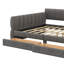 Grand lit plateforme tapissier avec port USB et tiroirs-790452201