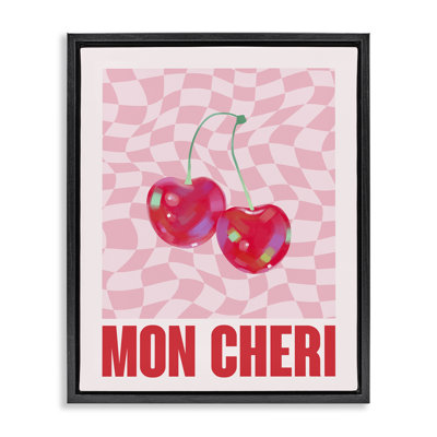«Mon Cheri on Chequer», art mural encadré flottant par House of Lulu
