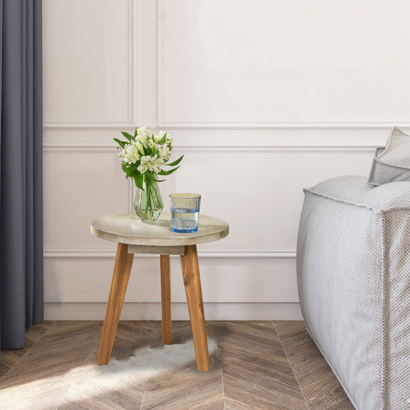 Table d'appoint Accent, Brun, Gris