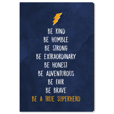 «Be a True Superhero», art textuel encadré
