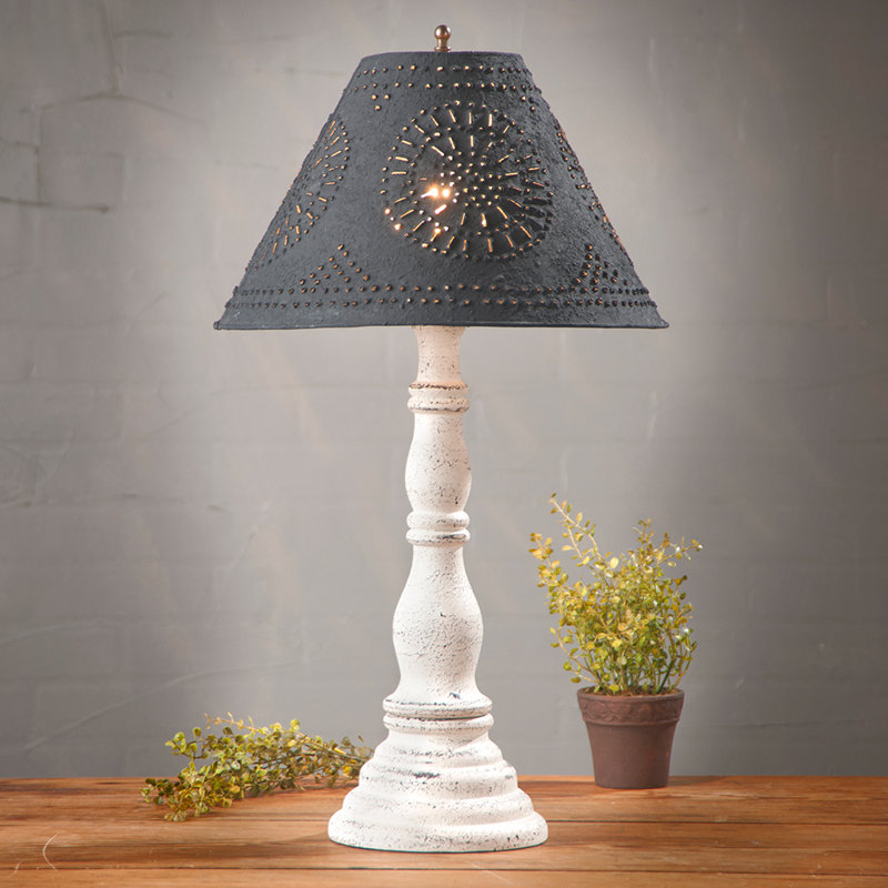 Huff Solid Wood Table Lamp, Americana White