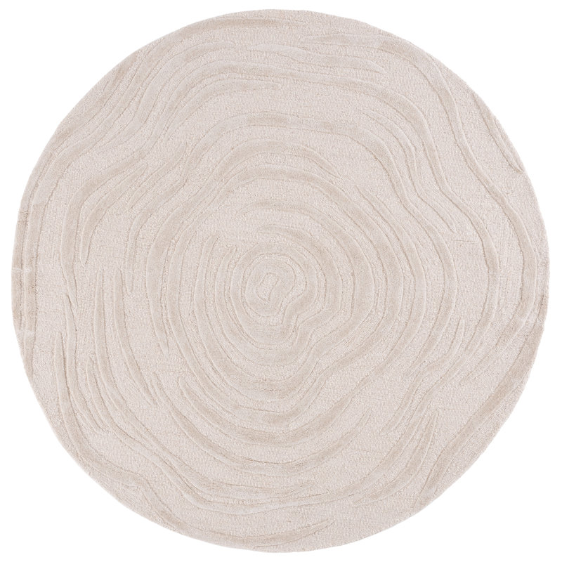 Glamour Hand Tufted Wool; Viscose; Cotton Abstract Indoor Rug, Round 6'