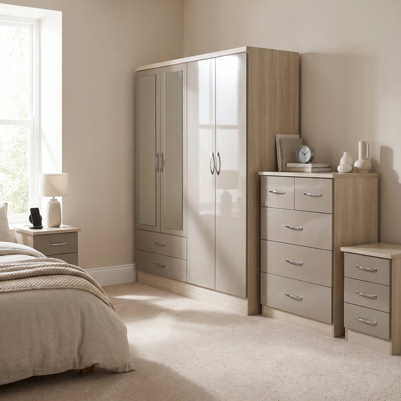 Cascio 4 Piece Bedroom Set, Coffee