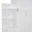Lit escamotable blanc pleine grandeur avec tablettes, tiroirs et éclairage DEL-1203473790