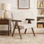 Ensemble de 2 chaises d'appoint Cid Jose, polyester beige, bois de noyer brun