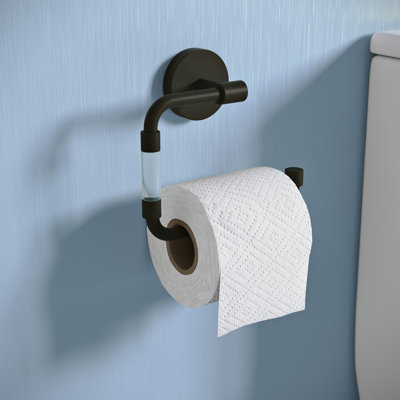Porte-papier hygiénique en verre noir mat