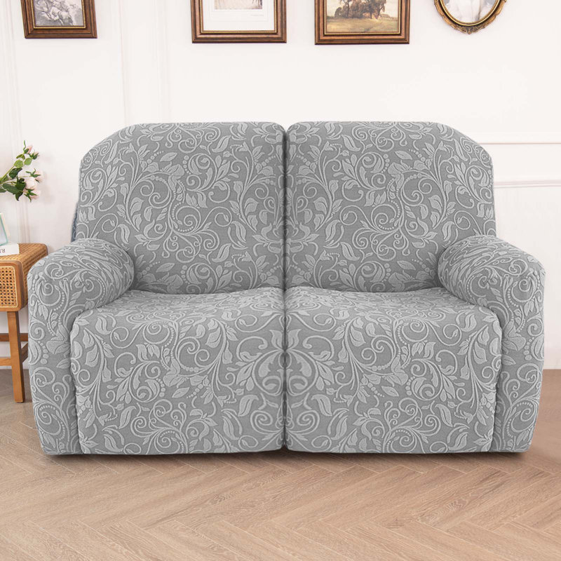 Housse tricotée pour fauteuil inclinable en jacquard, Polyester gris clair