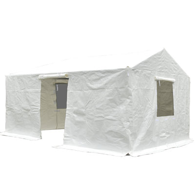 12'X20' Gazebo Cover - All Season Water- Enclosure, White, For Gazebos With Sidewalls And Mesh Windows, Polypropylene, Windproof, Effortless Setup Process Enclosure Water-, Windows Gazebos, Simple To