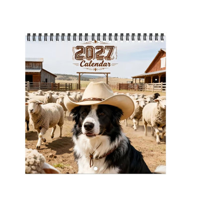 A Calendar 2027 Wall Calendar  Western Farm Border  Cowboy Themed Hanging  Calendar Monthly Planner With Ranch  Artwork For Home Office Wall Decor