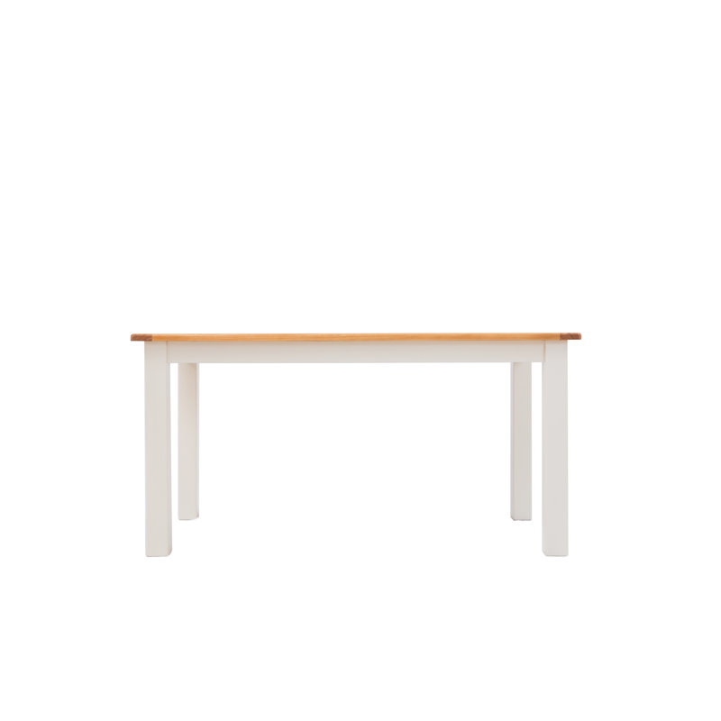 Pine Solid Wood Dining Table, Natural Wood, Ivory